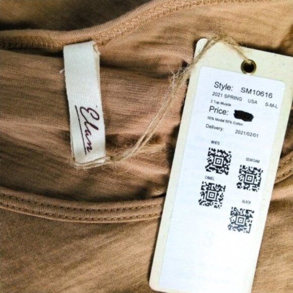 Elan Burnout Muscle Tee In Camel Size Small - Picture 4 of 5